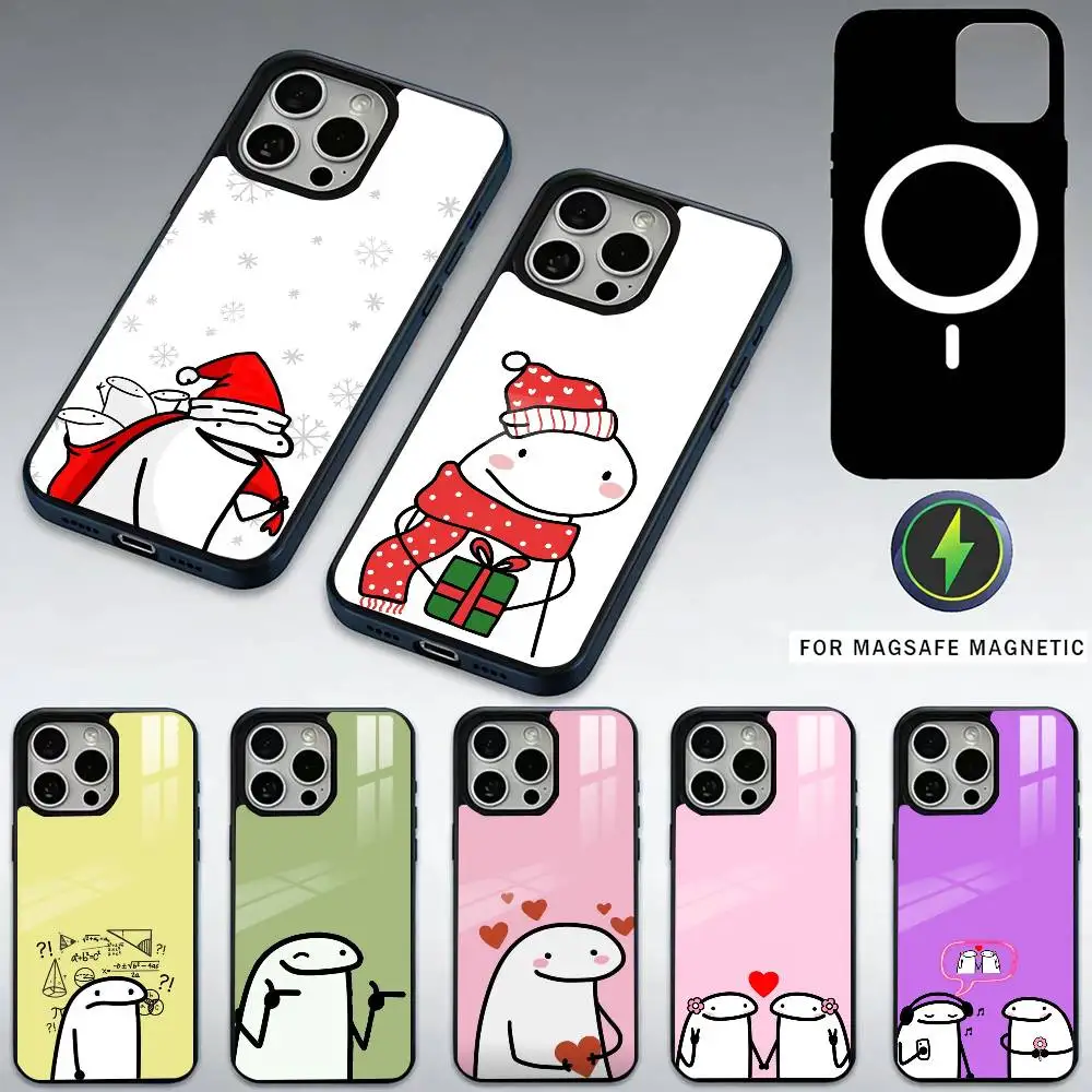 

F-Flork Cute Funny Meme Phone Case For iPhone17,16,15,14,13,12,11 Plus,Pro Max Magnetic For Magsafe Wireless Charging