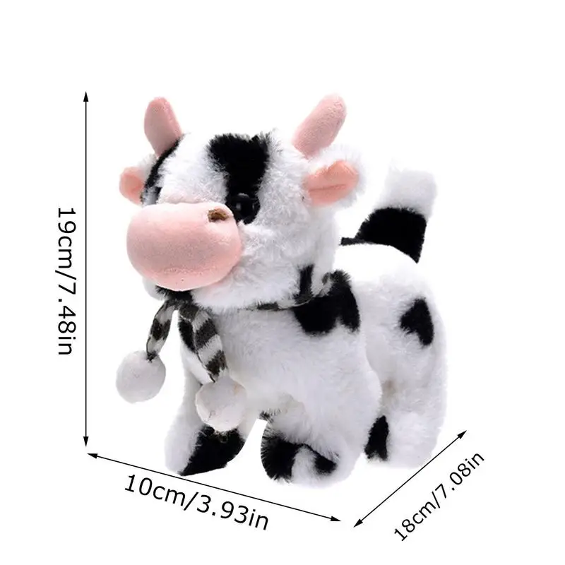 Toy Cows Electronic Pet Animal Plush Cow Battery Operated Cattle Toy With Sounds Learning And Educational Toy Interactive For