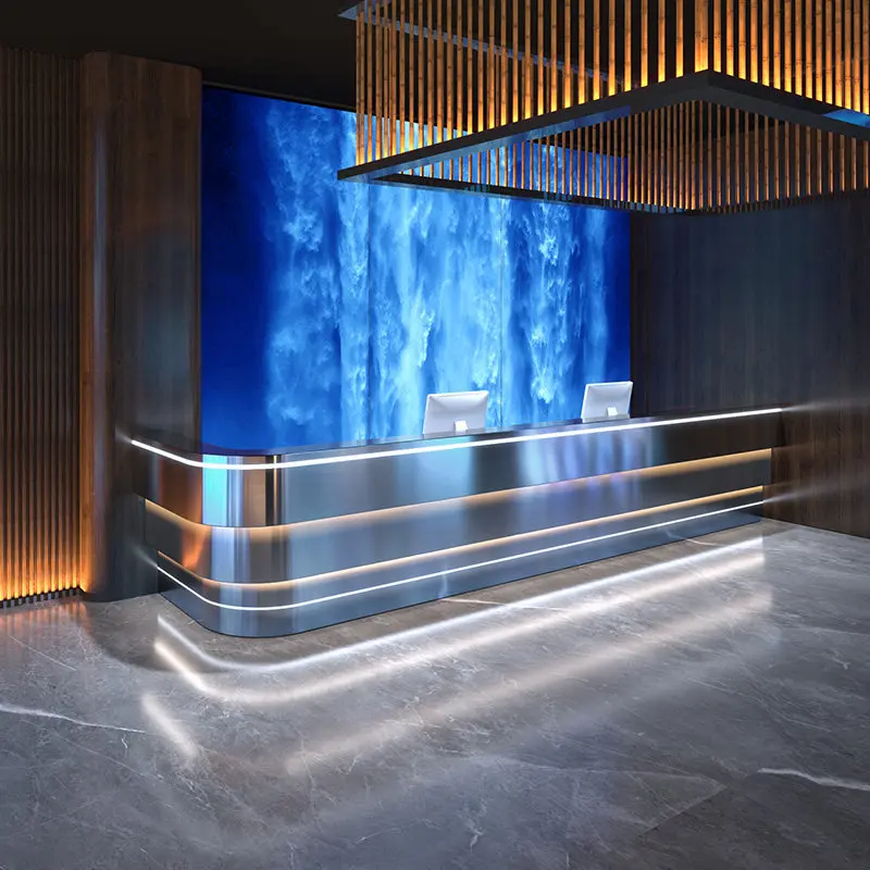 

Hotel Bar Reception Desks Luxury Welcome Display Modern Reception Desks Aesthetic Design Comptoire Accueil Trendy Furniture