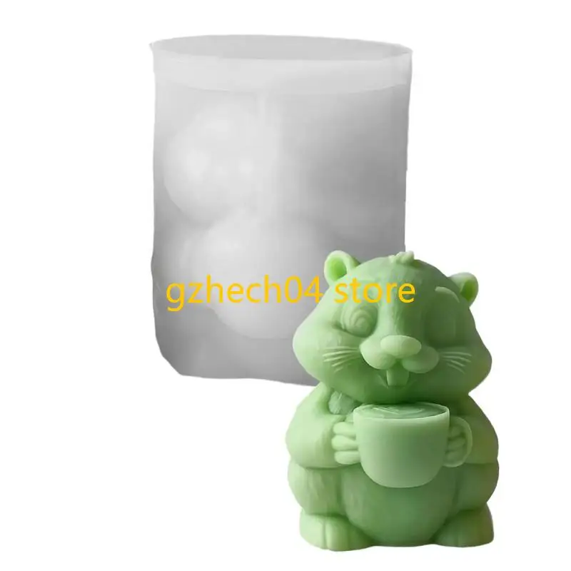 

D55D Flexible and Reusable Silicone Mold Groundhog Ornament Mold for Crafting
