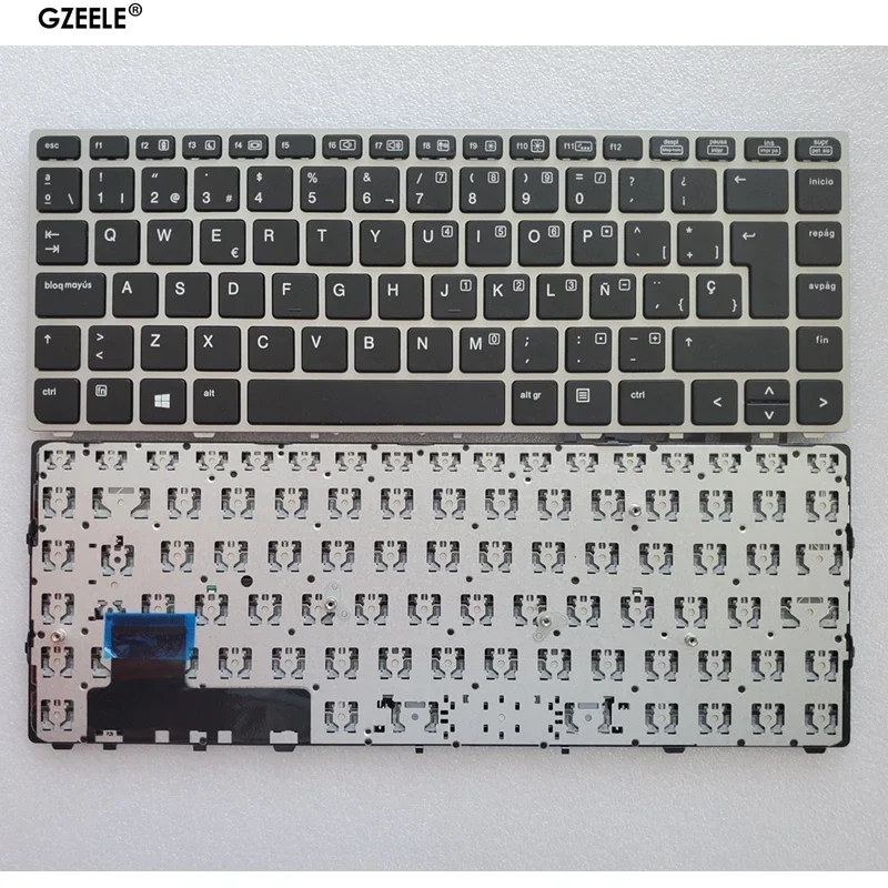 English Laptop Keyboard for HP EliteBook Folio 9470M 9470 9480 9480M HSTNN-I10C US/SP Replace Keyboard Silver
