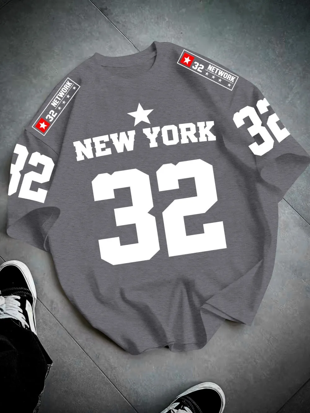Europäisches und amerikanisches Sommer-Trainings-T-Shirt für Herren mit New York-Buchstaben-Print, bequem, atmungsaktiv, Rundhalsausschnitt, Outdoor-Sport-Oberteil – Detail 8