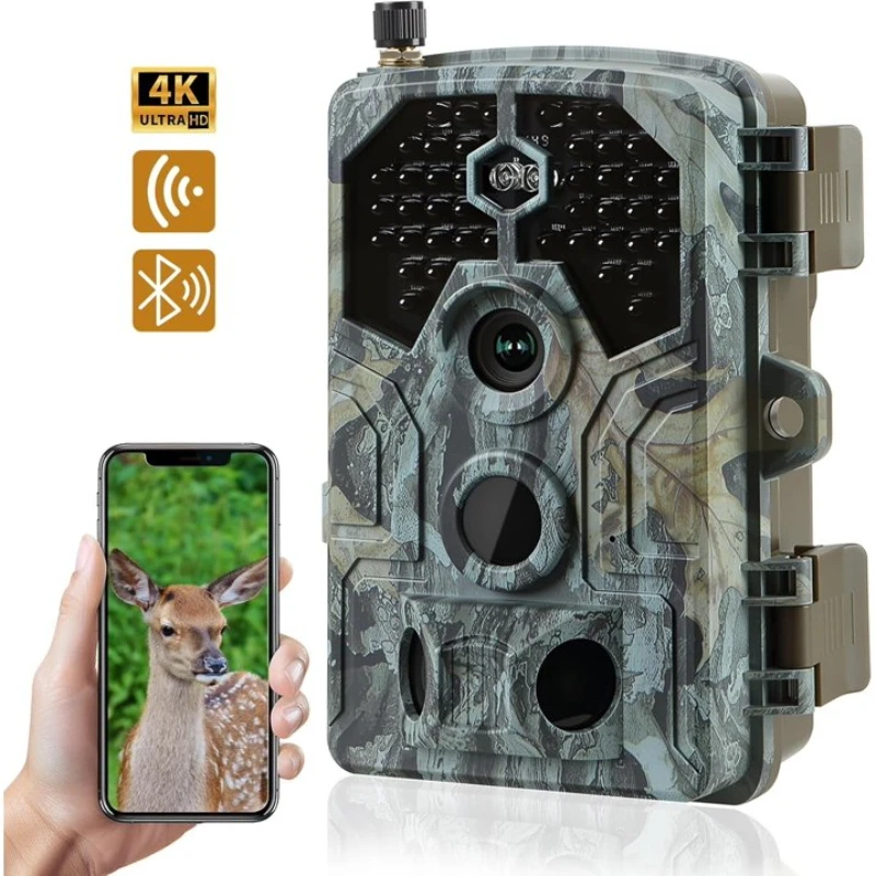 64MP True 4K Infrared Night Vision Hunting Camera IP66 Waterproof 0.1 Second Automatic Sensing Outdoors Wildlife Camera