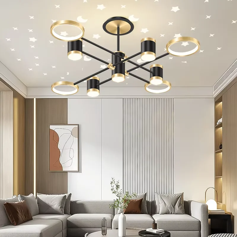 Modern Chandelier Lamp for Living Room Dining Bedroom Restaurant Starry Sky Decoration Indoor Home LED Ceiling Luminaria Light