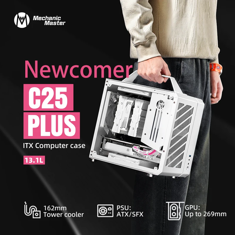 Mechanic Master C25Plus Computer Case ITX/MATX Acoustic Wave Portable Multifunctional Aluminium Mini PC Case