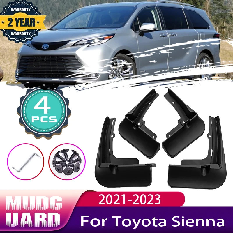 

Car Fender for Toyota Sienna XL40 Accessories 2021 2022 2023 Mud Flaps Splash Guards Front Wheel Mudguards Baking Paint Mudflaps