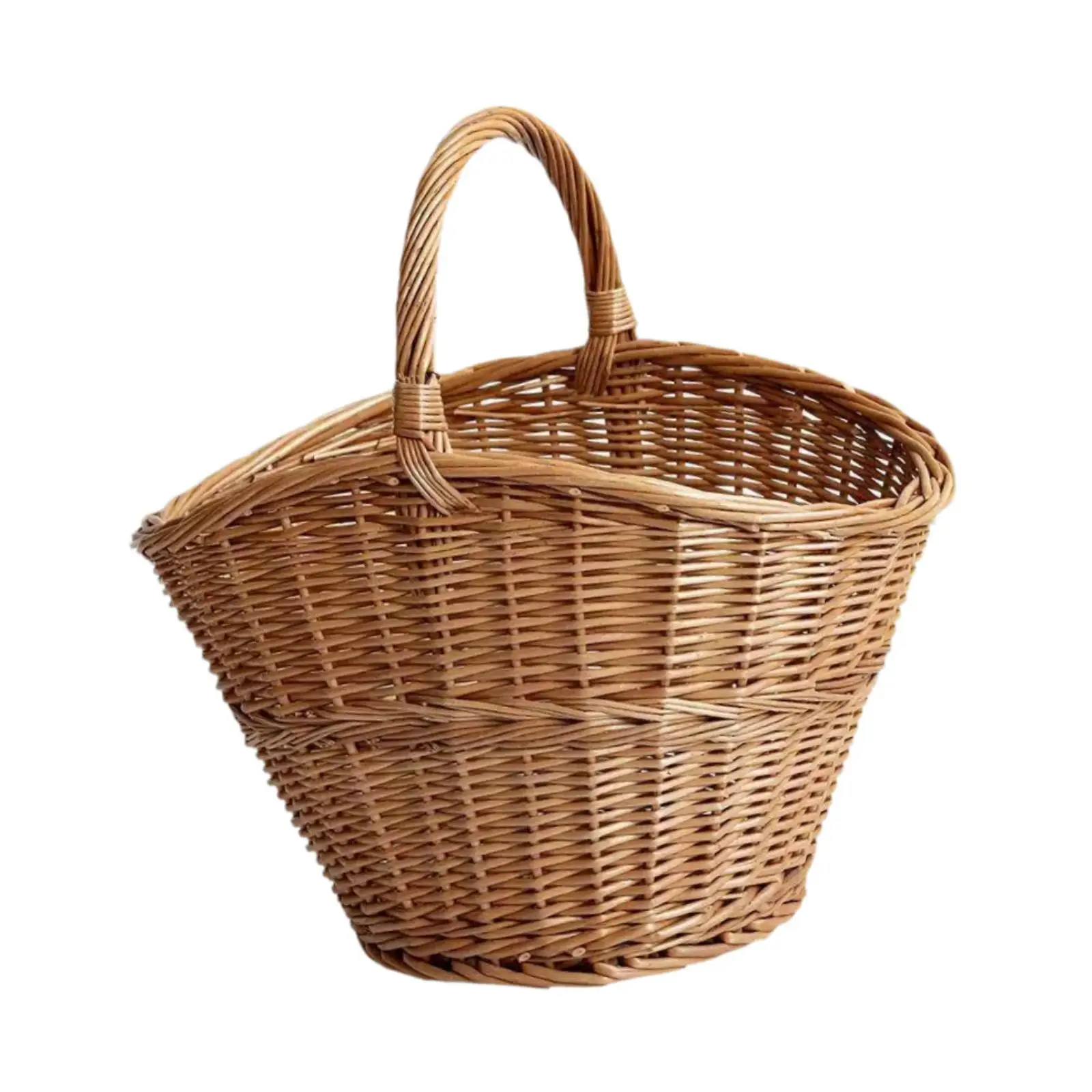 Wicker Picnic Basket Flower Basket Organizer Shopping Basket Woven Basket Fruit Basket for Fruit Gathering Wedding