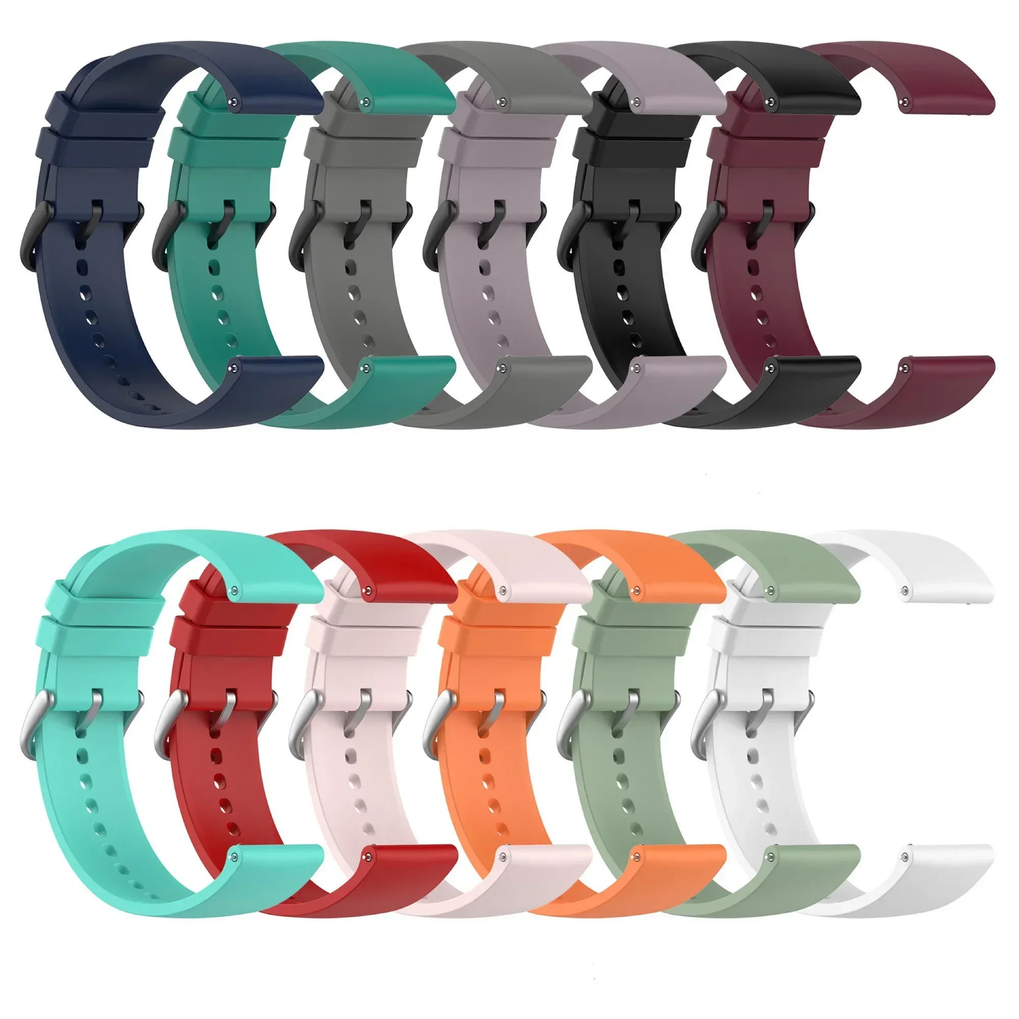 For Amazfit Bip 3 Pro/S Lite/U Pro/GTR 42mm Correa 20mm Silicone Band Strap For Amazfit GTS 4 Mini/2 2E 3 Wristband Bracelet