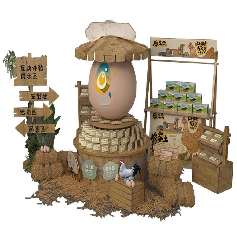 Shopping mall multi-point atrium floor display rack small farm farm egg monopoly display cabinet