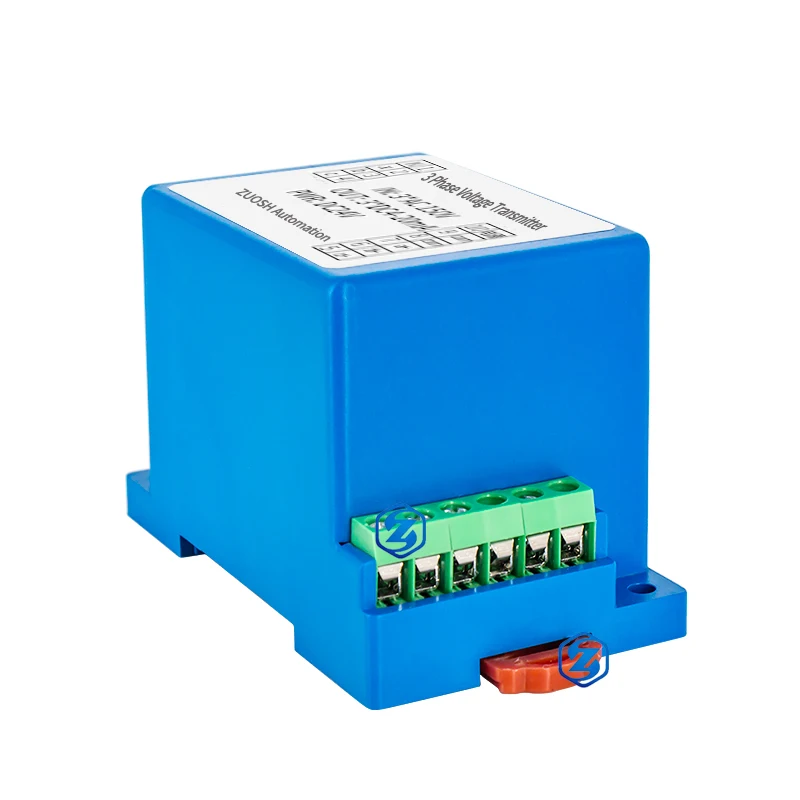 3 Phase 3 Wires AC Voltage Transmitter Converter Module 35mm DIN Rail AC220V380V465V 3 Phase 4 Wires Voltage Sensor Transducer