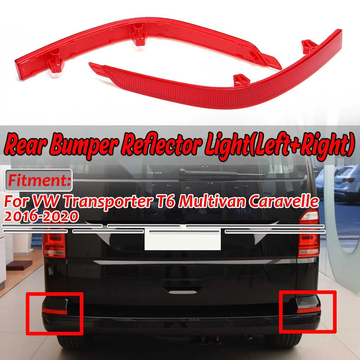 Left/Right Car Rear Bumper Fog Reflector Light Lamp For VW Transporter T6 Multivan For Caravelle 2016-2020 7E0945105D 7E0945106D