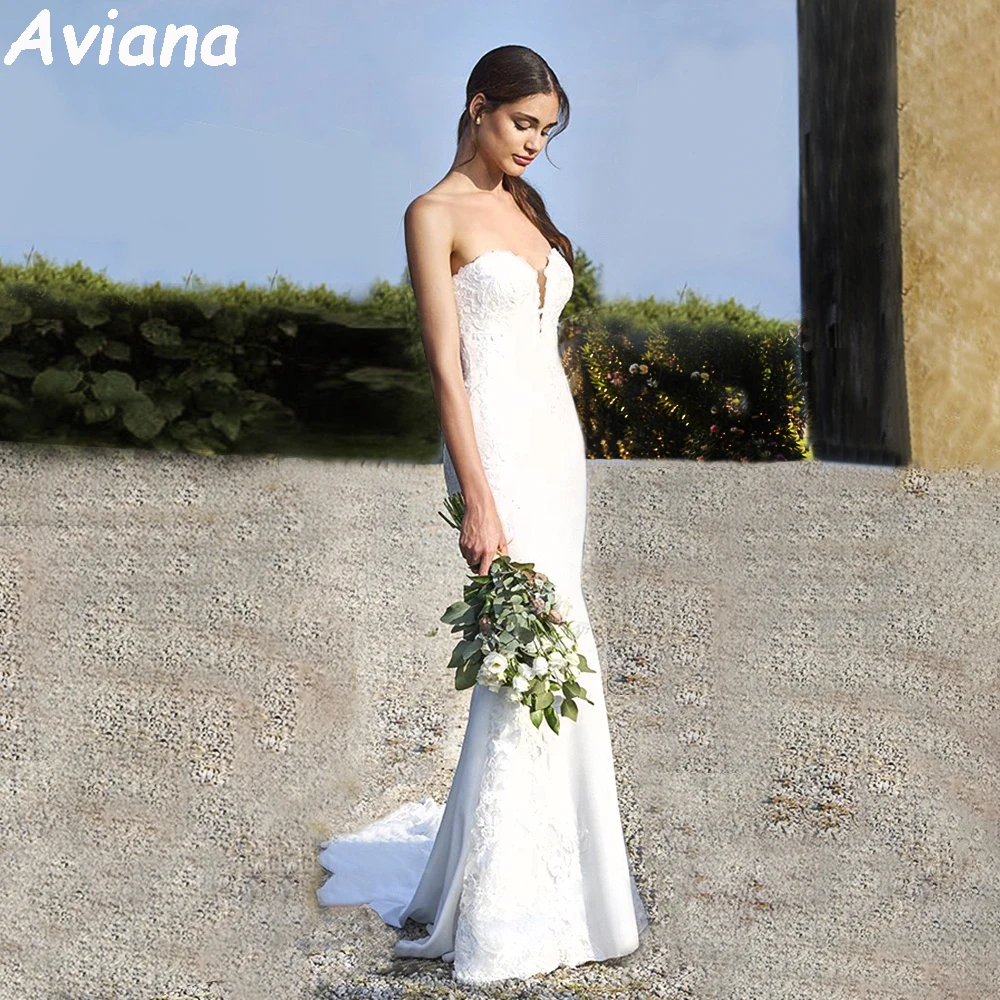 Vestido De novia De sirena personalizado 2025, vestido De novia hecho a medida sin mangas, vestido De novia con escote en forma De corazón, vestidos De novia