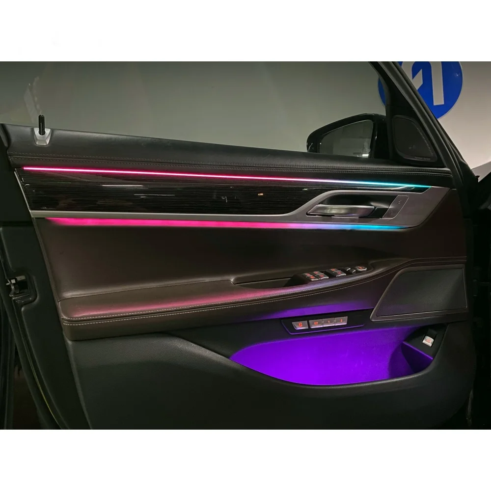 Misura per BMW Serie 7 G11 Luce d'atmosfera dinamica Luce ambientale Schermo di illuminazione interna automobilistica/Parti di automobili di controllo APP