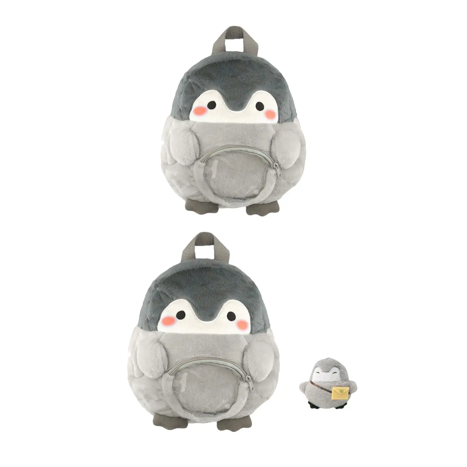 Mochila pinguim leve para adultos, bolsa de pelúcia macia, meninos e meninas, homens e mulheres