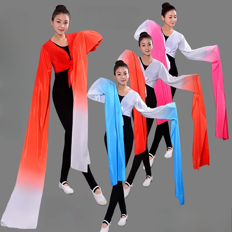 Adult Children Long Sleeve Fancy Dance Tops Water Sleeves Classical Peking Opera Tibetan Yangko Hanfu Wear Chinese Dance Tops