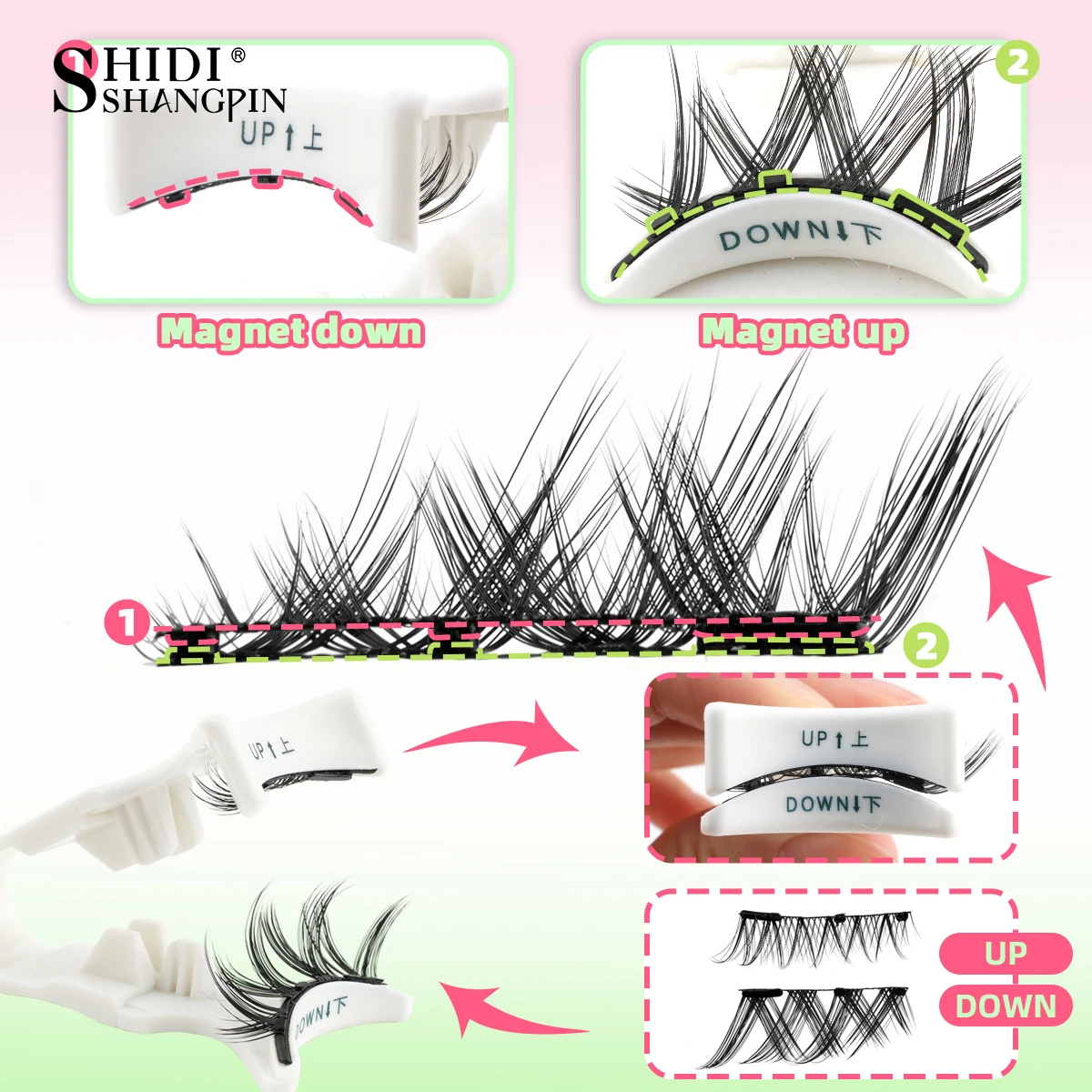1 زوج ثلاثية الأبعاد رموش مغناطيسية عدة قابلة لإعادة الاستخدام الطبيعية غير مرئية وهمية المنك مقاوم للماء المغناطيس الفرقة رقيق الرموش الصناعية أدوات ماكياج #5