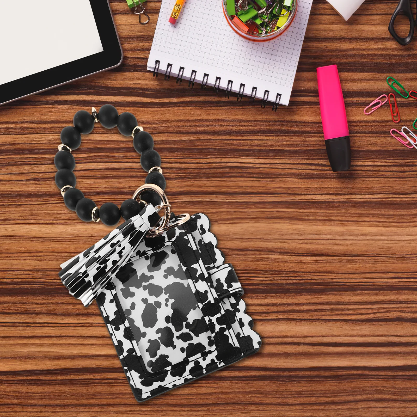 Mini Coin Purse with Card Holder Silicone Beaded Keychain Wallet Compact Lightweight Organizer for Women Portable Key Pouch