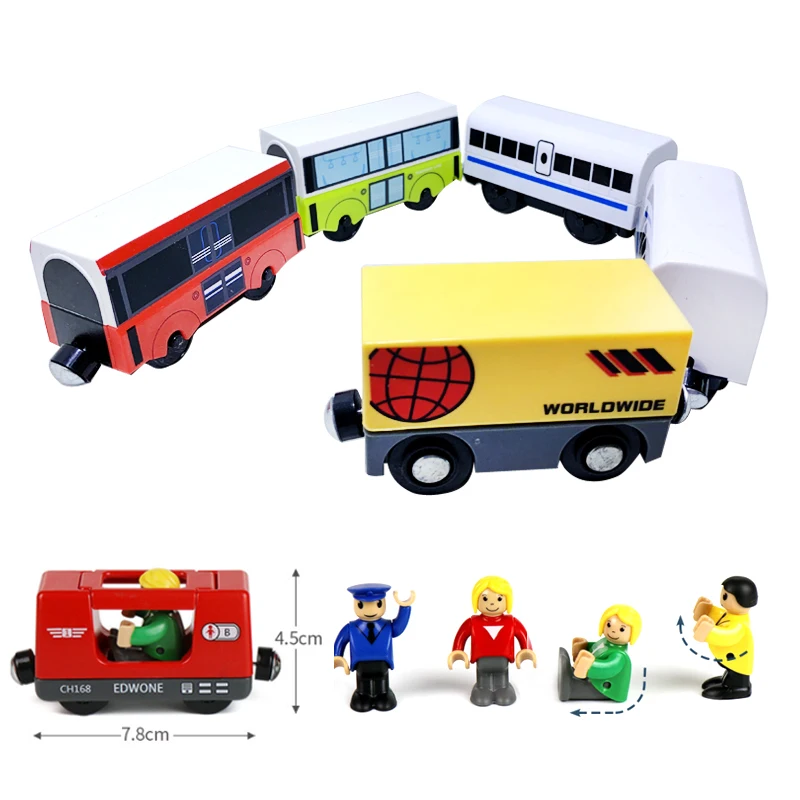 Harmonijny elektryczny pociąg silnikowy Połączenie magnetyczne Wózek w różnych stylach kompatybilny z markową drewnianą torą kolejową W02