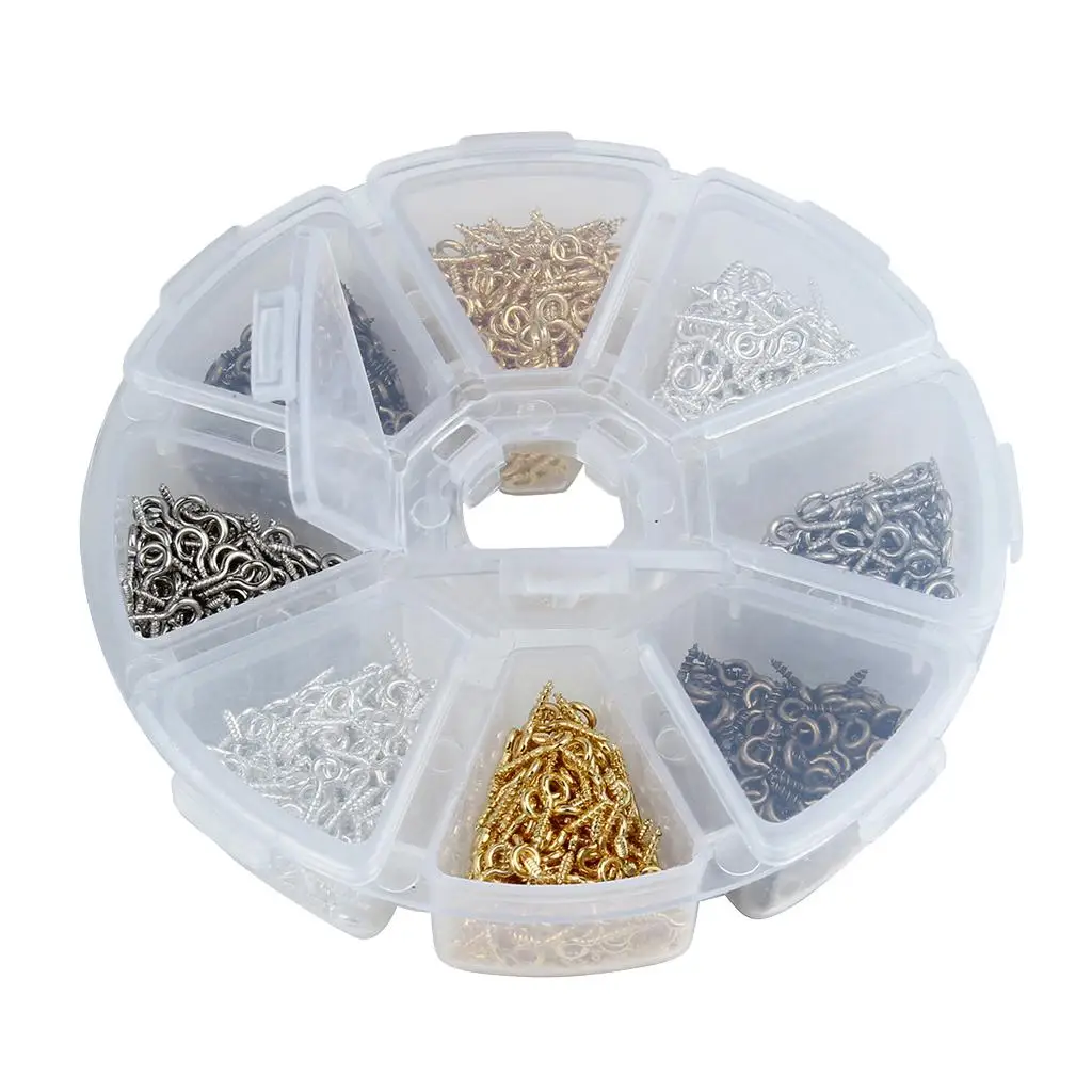 800 Eye Pin Threaded Peg Drilled Findings Jewelry Making Four Colors
