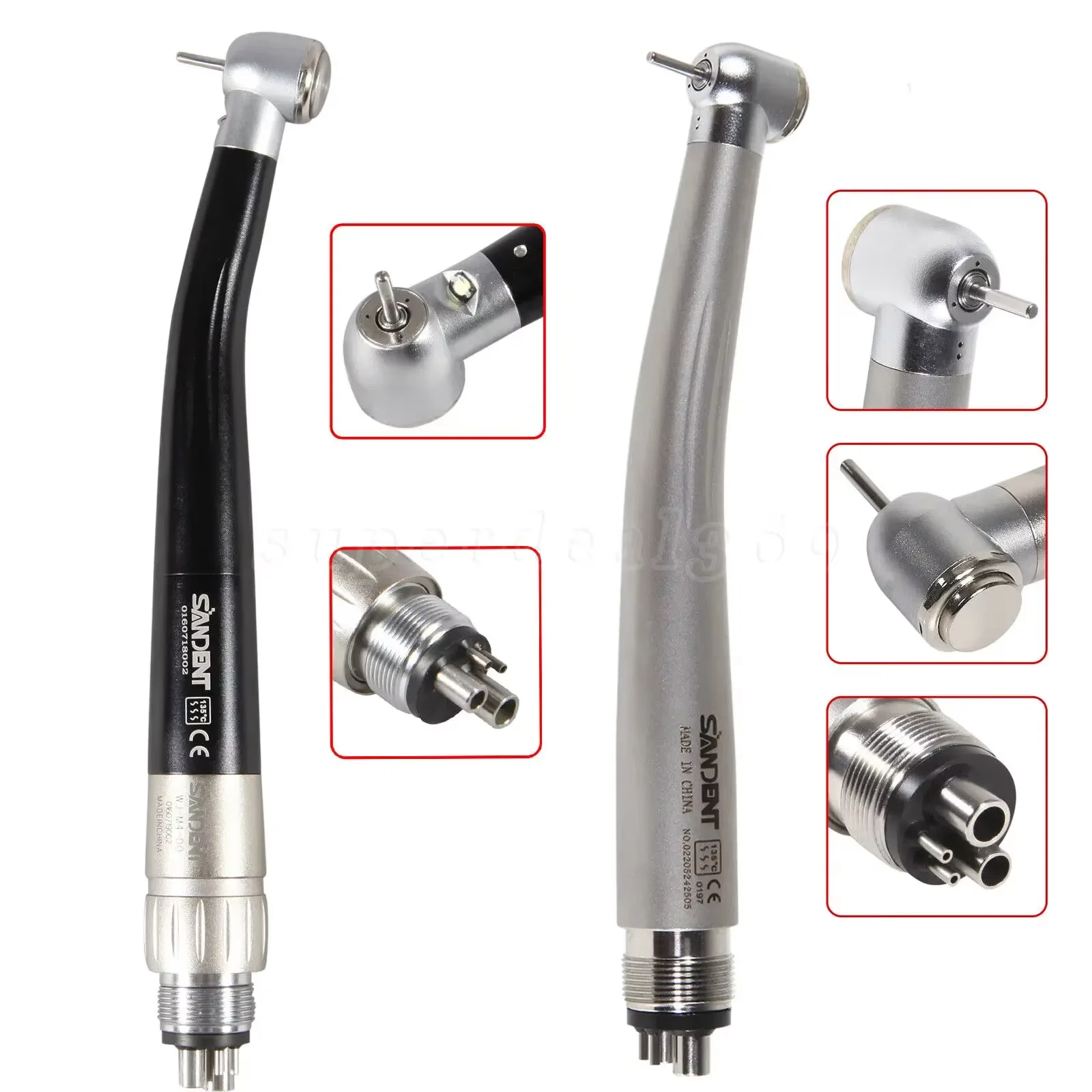 Dental Fiber Optic LED Light E-generator /High Speed Handpiece Turbine 4Hole Quick Coupling fit NSK