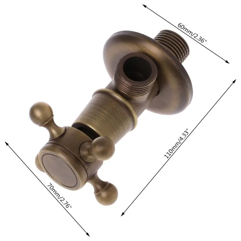 Latón Antiguo para Triángulo para Válvula 1/2" Rosca Macho Válvulas de Control de Agua Bathr