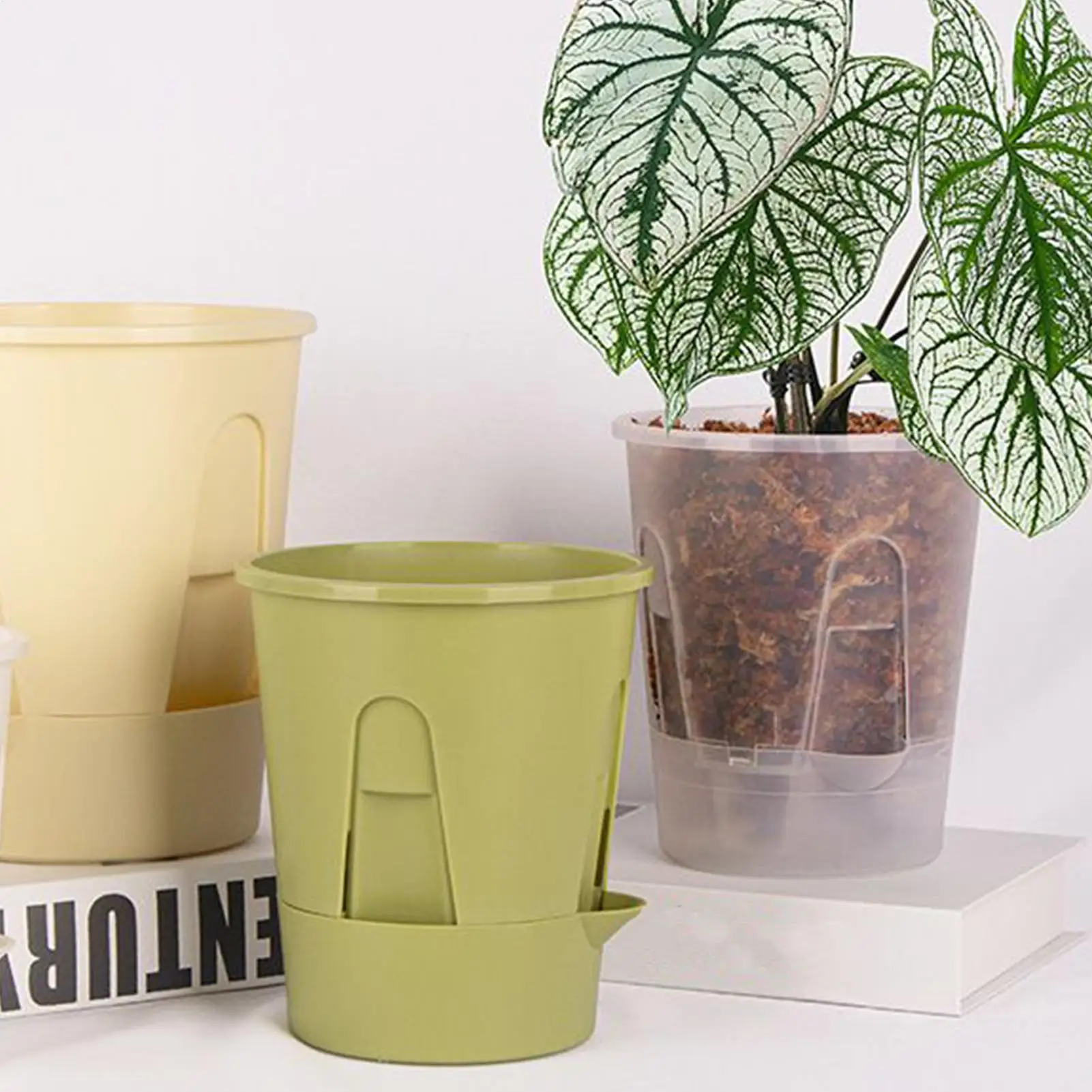 Water Storage Flowerpot Transparent Bonsai Basin Plant Pot Butterfly Orchid Breathable Hydroponic Pot Self Absorbing Lazy Basin