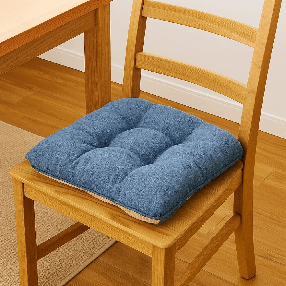

Multipurpose Non-slip Seat Cushion Solid Color Thickened Seating Pillow Soft with Straps Sofa Cushion School