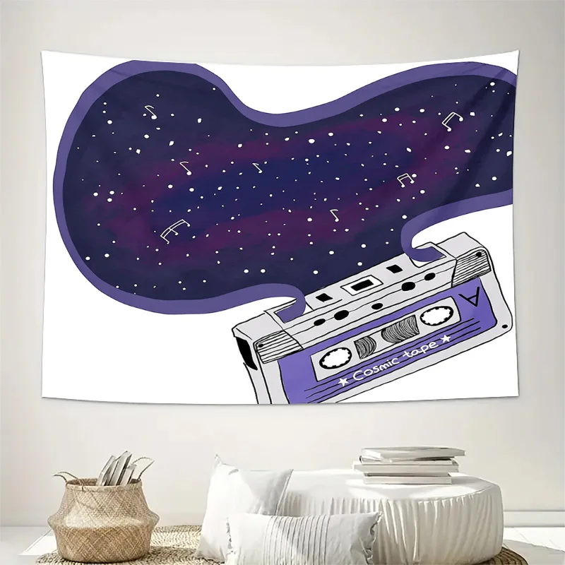 Vintage Cassette Tape Wall Tapestry Aesthetic Room Decor Vaporwave Music Lover Gift Retro Wall Hanging Home Decoration