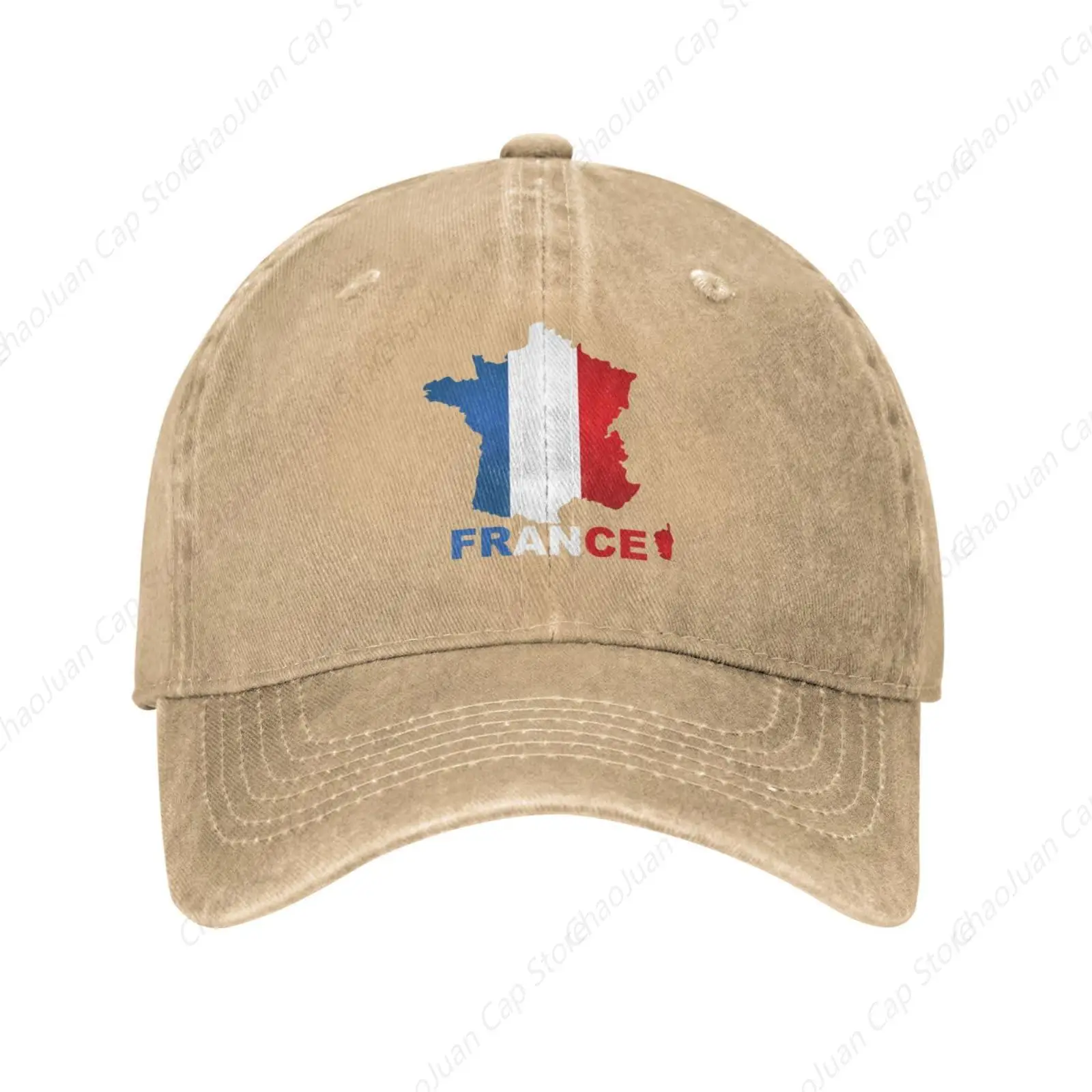 Sombrero de mapa francés para hombre y mujer, gorra de béisbol, ajustable, de vaquero, de camionero