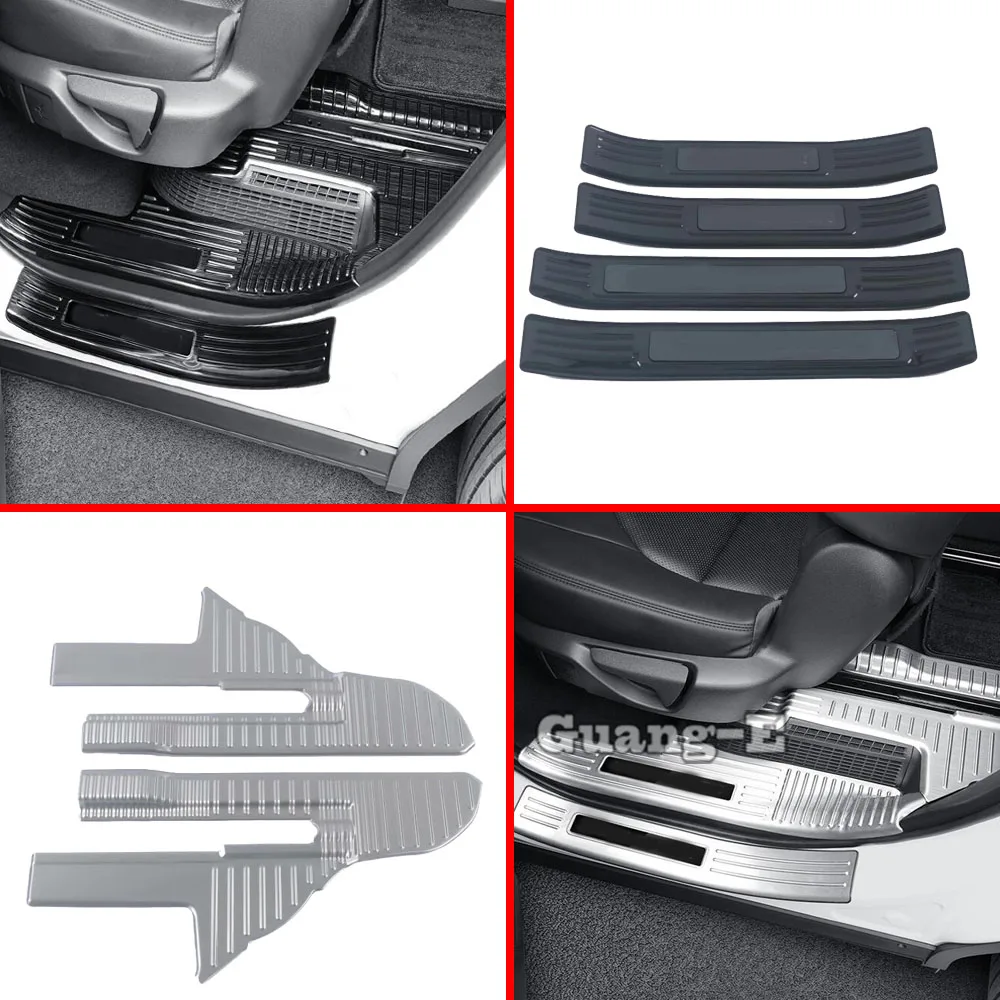 For Toyota Highlander 2020 2021 2022 Car Body Stainless Steel Pedal Door Sill Scuff Plate Exterior Inner Built Threshold Parts