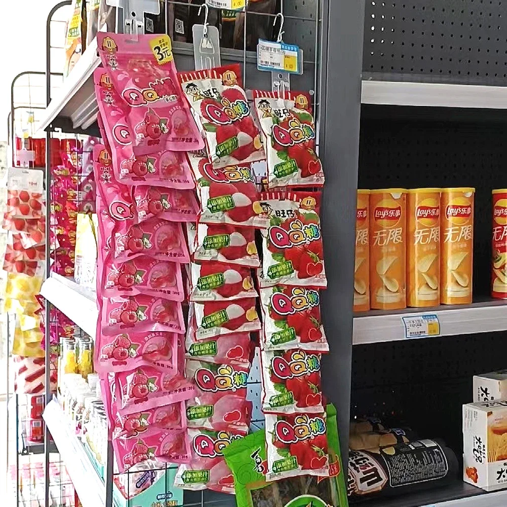 Plastic Snack Hanging Strips Store Hang Snacks Display Hanger No Hooks Supermarket Shelf Useful Shop Merchandising Clip Strip