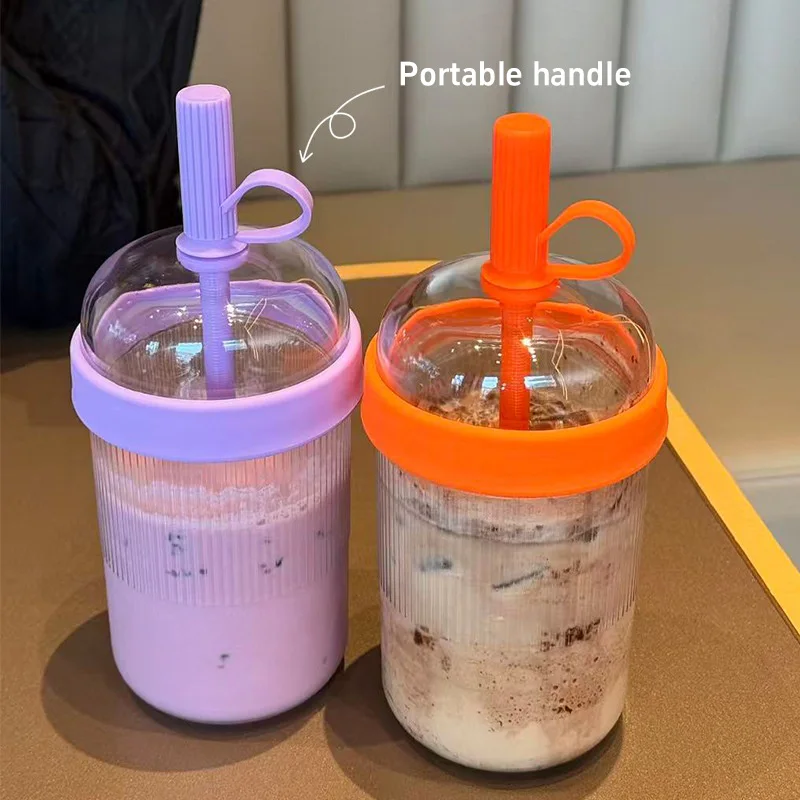 Coffee Cups With Lids Reusable Tumbler With Straw And Straw Cold Drink Tumbler For Women Men  For Home Cup Straws For Drinks