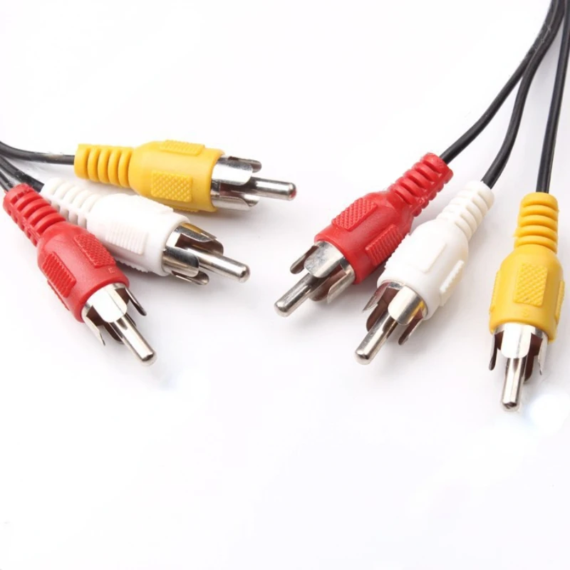 1M Composite Audio Video AV Cable Cord Male To Plug Connect TV DVD Cameras 3CRA TV Set Top Box Cable