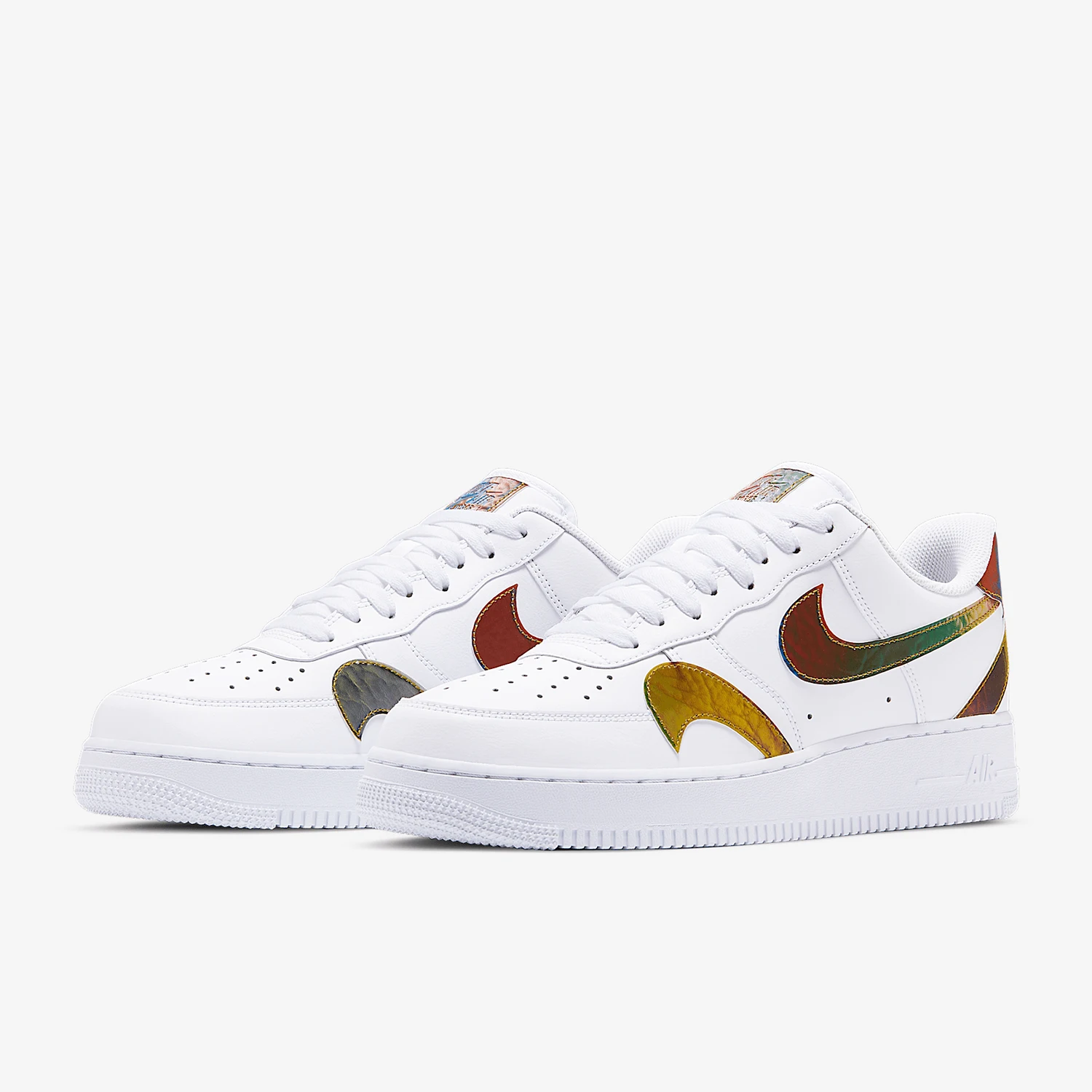 

Оригинальные мужские спортивные кроссовки Nike AF1 Air Force One с цветным лазерным перевернутым крючком CK7214-101