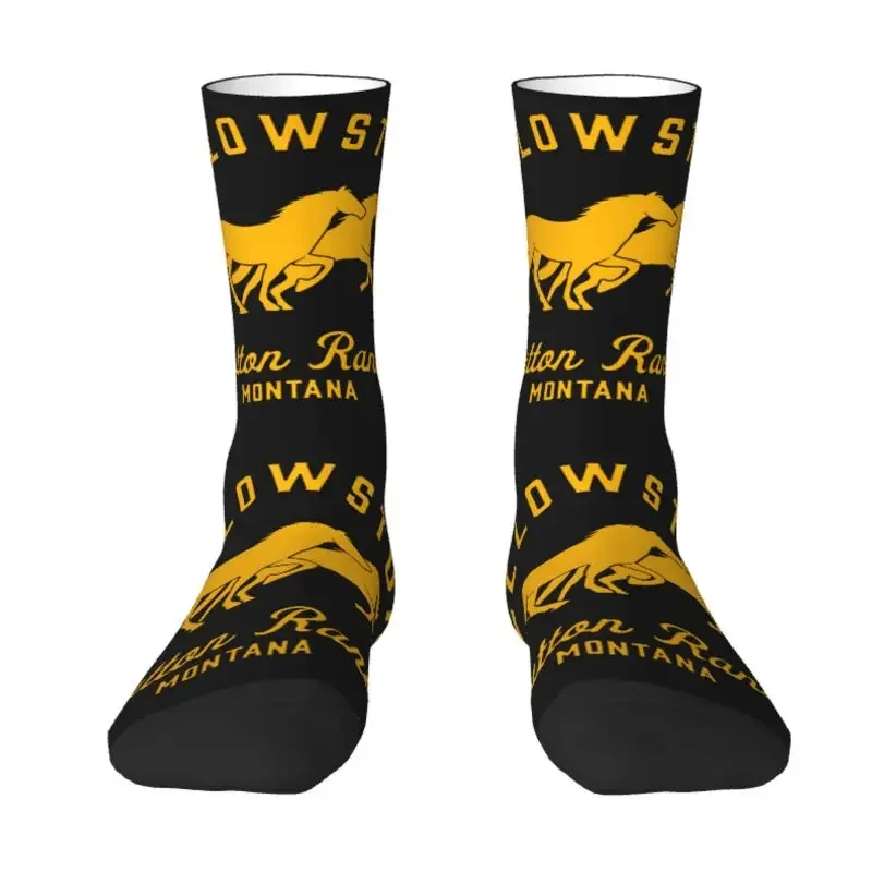 Dutton Ranch Yellowstone Dress Socks for Men Women Warm Fashion Novelty Crew Socks