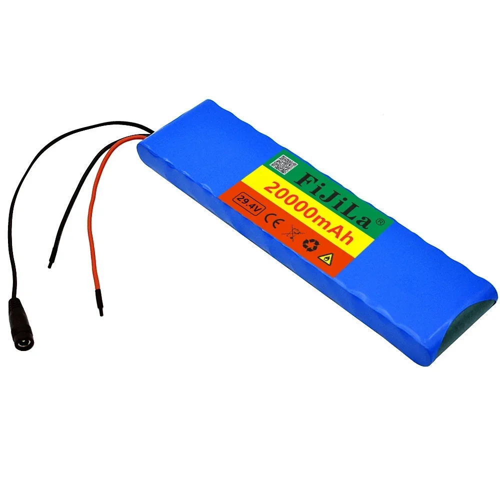 Akumulator litowo-jonowy 7S2P 18650 24 V 20 Ah 29,4 V 20000 mAh do pojazdów elektrycznych, skuterów i rowerów, z ładowarką 2a