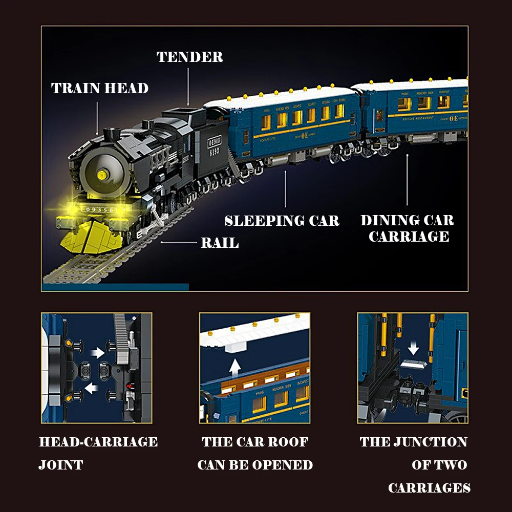 Technical Steam Dongfeng Train Model Building Blocks Bricks Retro Assemble Toy Ornament Collection Decor Desktop Exhibit Gift - view 2