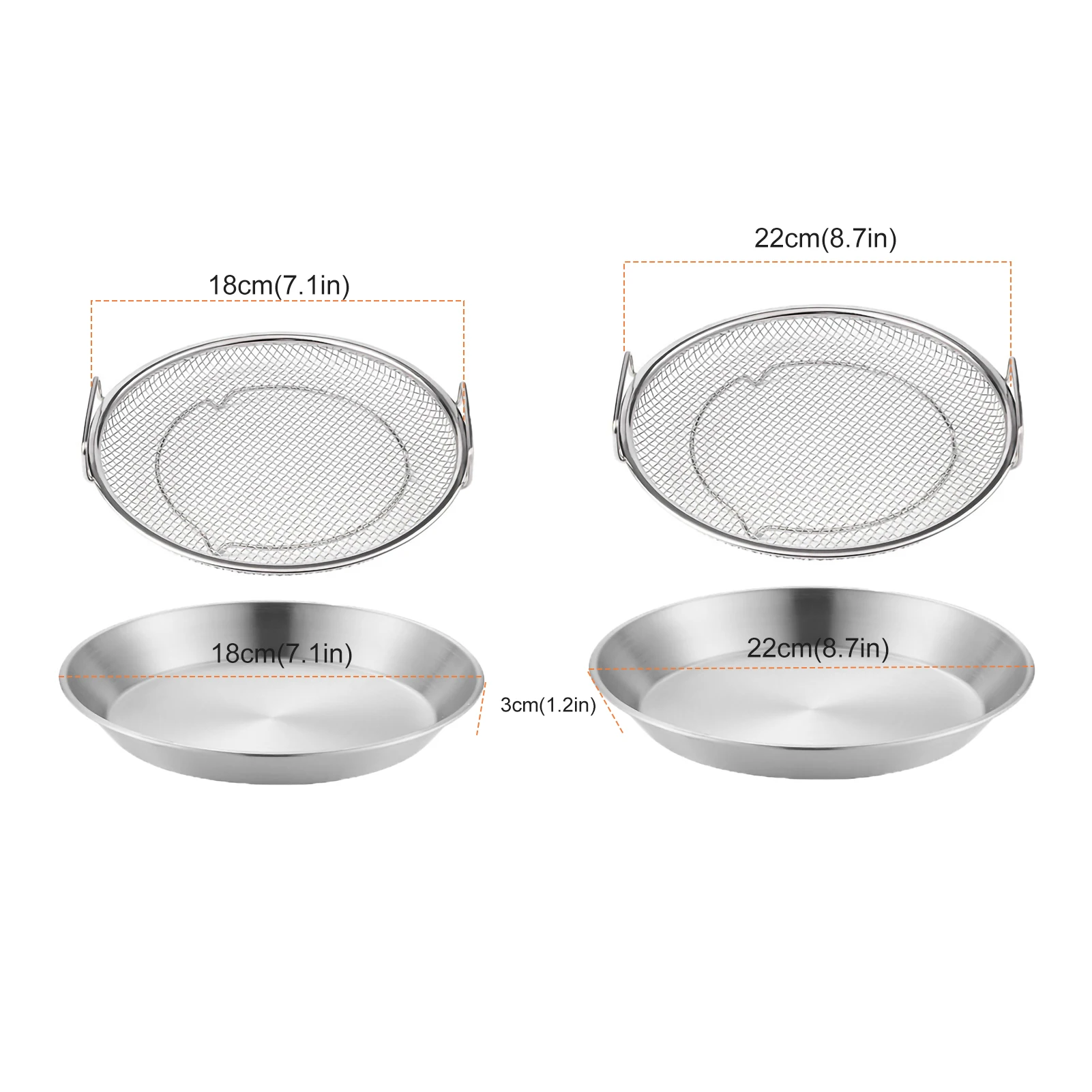 Kitchen Oil Strainer Pan Stainless Steel Frying Pan Fine Mesh Strainer Basket  Kitchen Fried Net Sieve Tool for Frying BBQ Food