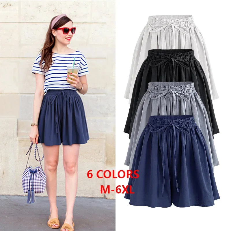 

Shorts M - 3XL 4XL 5XL 6XL 7XL 8XL Short Pants Elastic Waist Skirt Short High Waist Casual Summer Women Clothes