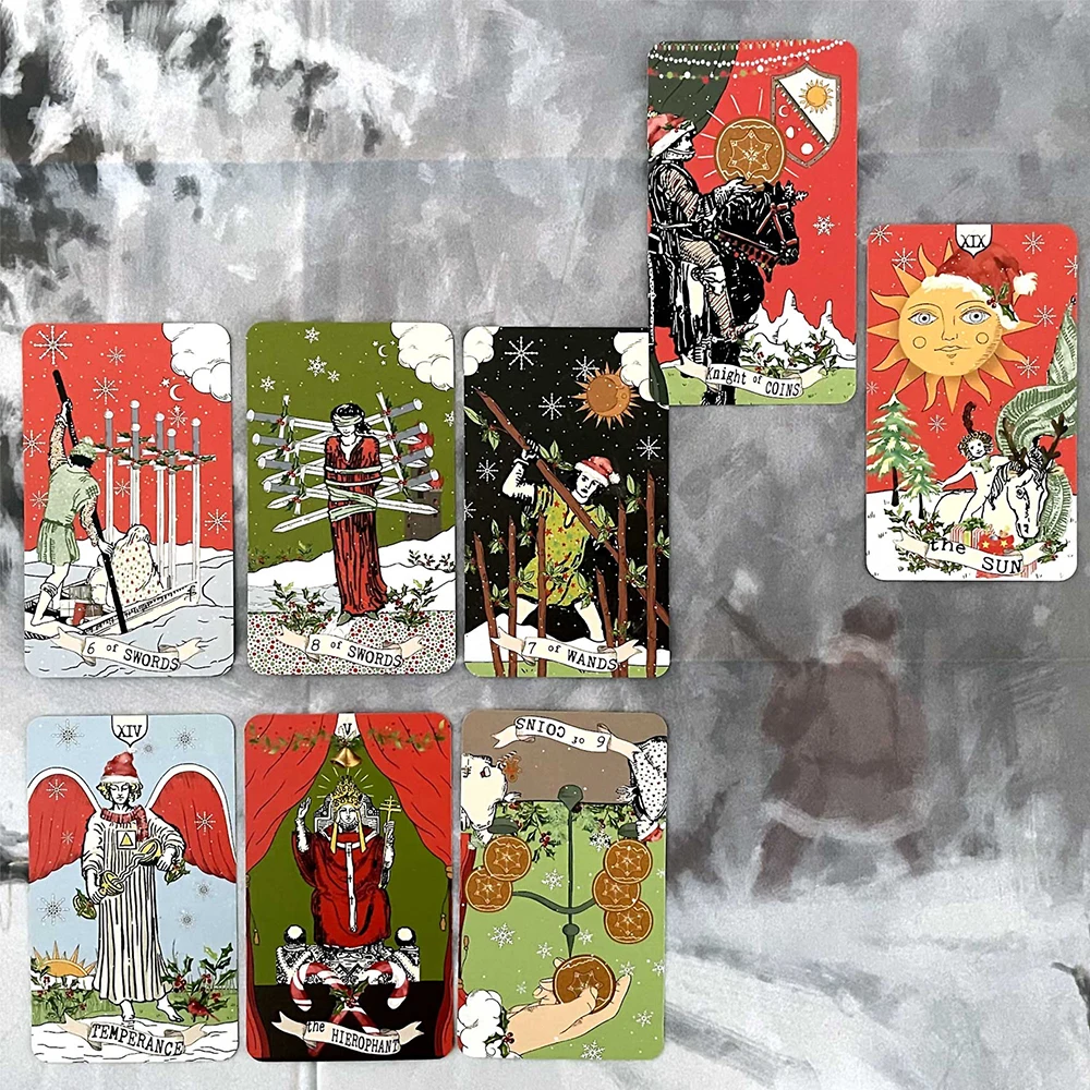 12*7cm Pixie\'s Whisper Tarot Deck Christmas Edition Limited Release, 78 Tarot Cards with 10+ Different Types of Card Back