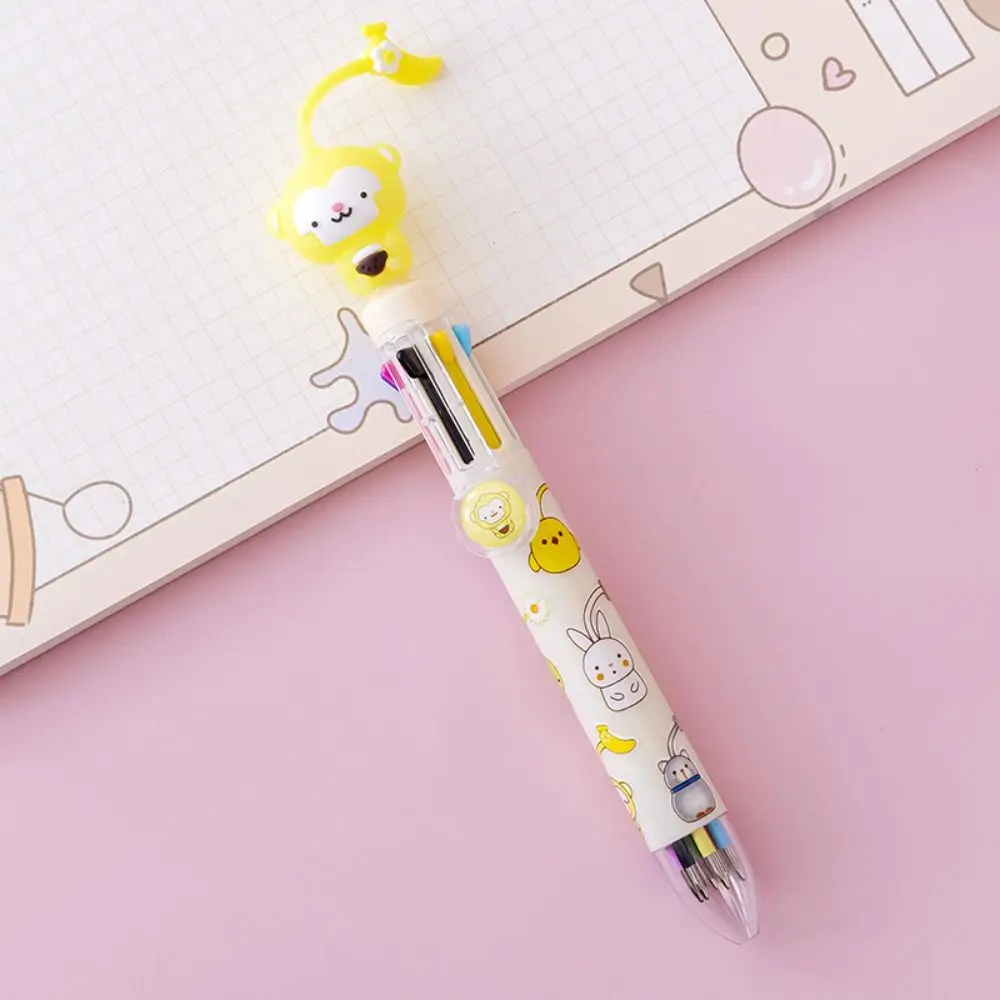 

Kawaii 8 Colors Ballpoint Pen Cartoon Multicolor Graffiti Pen Three-dimensional Creative School Office Supplies