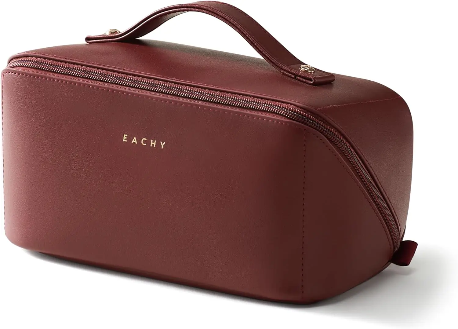 

Large Capacity Travel Makeup Bag, Waterproof PU Leather Cosmetic Case for Toiletries, Skincare & Brushes