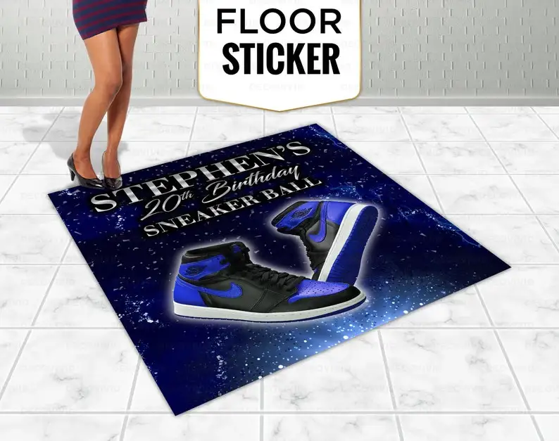 Floor Custom Sticker, Sneaker Ball, Vinyl Floor Banner, Stage Theme, Floor Decal, Easy Removable, Adhesive Vinyl Dance Floor, Bi