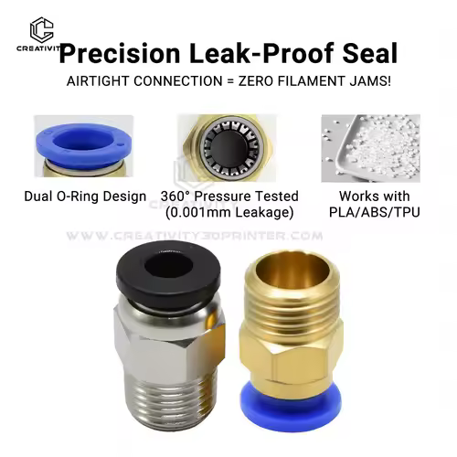 Creativity 3D PC4-M6 PC4-M5 PC4-01 PC6-01 Pneumatic Straight Connector Part Bore 4mm PTFE Tube Filament M6 Feed Fitting Coupler - Image 3
