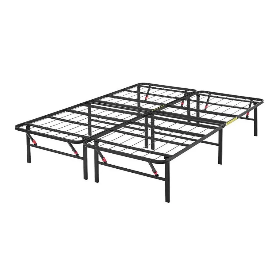 

Basics Bed Frame with Storage, Foldable Metal Platform, Sturdy Steel, No Box Spring Needed, 14 inches High, ToolFree Setup, Ful
