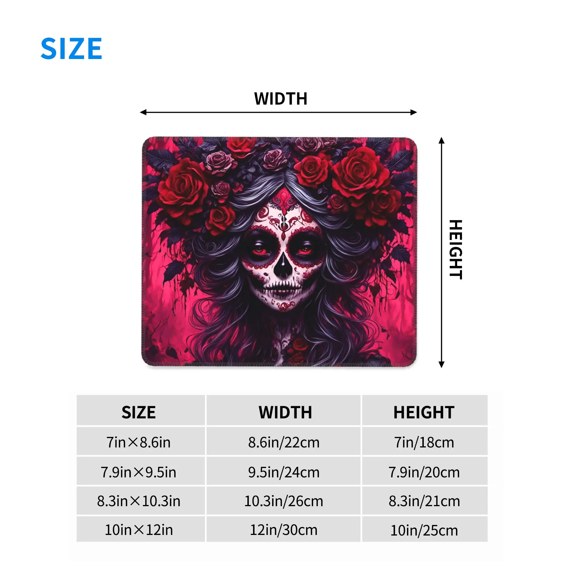 Mexican Catrina Girl Day Of The Dead Sugar Skull Mouse Pad Computer Keyboard Mouse Mat Laptop Desk Mat Accessories Table Mats