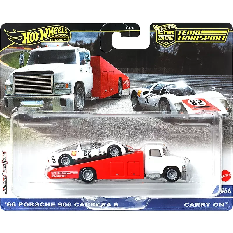 Hot Wheels-Equipo de Cultura de coches Premium para niños, juguetes de transporte para niños, 1/64, fundido a presión, Fleet Flyer, Porsche 906,