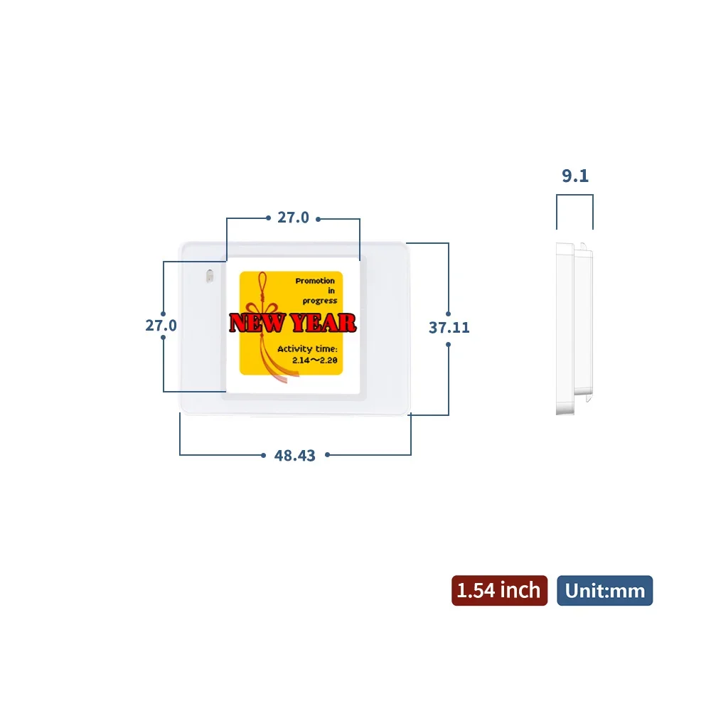Suny 전자 선반 라벨 가격표 BLE Esl 4 색 E 잉크 디스플레이 1.54 인치