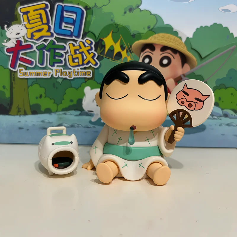 크레용 신짱 여름 놀이 시리즈 블라인드 박스 귀여운 애니메이션 데스크탑 장식 모델 트렌디한 수집용 장난감 생일 선물 어린이 선물