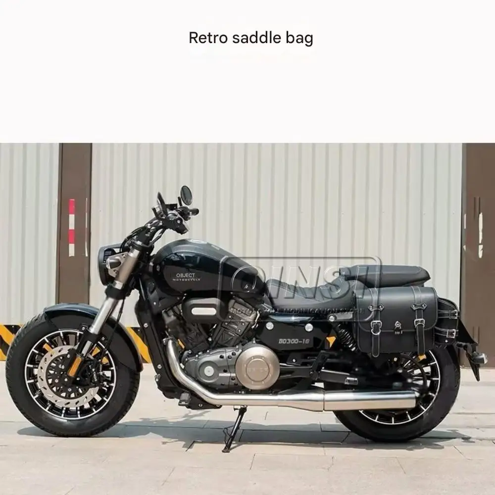 For Benda ROCK300/125 Motorcycle Side Bag Modified Accessories Leather Canvas Side Luggage Bag Quick Disassembly Side Bag